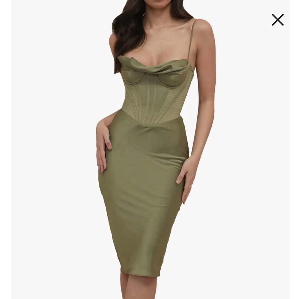 House of CB Myrna Satin Corset Dress